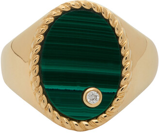 Yvonne Léon Gold & Green Oval Signet Ring