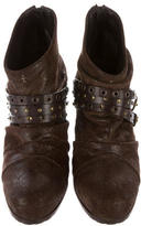 Thumbnail for your product : Henry Beguelin Buckle-Accented Suede Booties