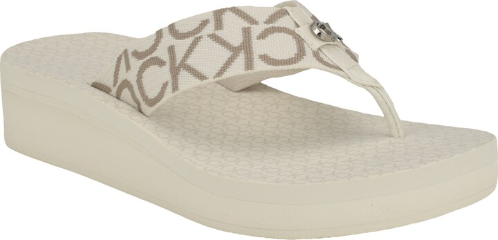 Calvin Klein Women's Meena Logo Platform Flip-Flop Sandals