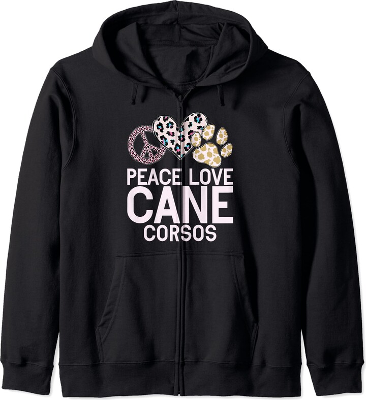 Cane Corso Gifts & Cane Corso Owner Gifts Peace Love Cane Corsos Zip
