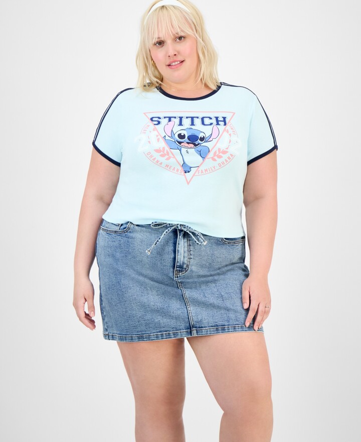 Disney Trendy Plus Athletic Stitch Ringer Tee