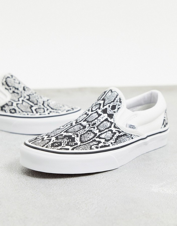 snake print slip ons