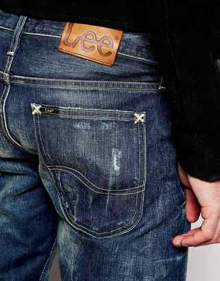 Lee Jeans Luke Skinny Fit Hard Wear Dark Distressed