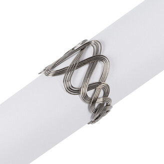 Luxe - Crossed Metal Napkin Rings - Set of 4 - Brass