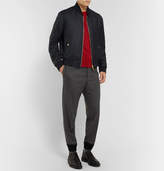 Thumbnail for your product : Thom Browne Grosgrain-Trimmed Wool-Twill Bomber Jacket - Men - Navy