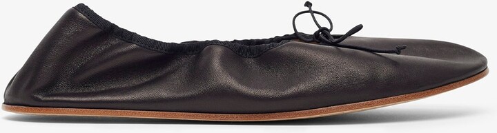 Round black ballet flats