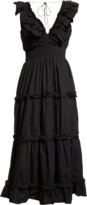 Thumbnail for your product : Love the Label V-Neck Ruffle Tiered Midi Dress