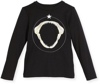 Givenchy Long-Sleeve Shark Graphic T-Shirt, Size 4-5