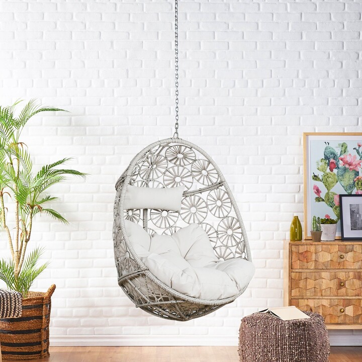 Global Pronex Outdoor Patio Wicker Hanging Basket Swing Chair Tear Drop