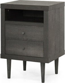 Set Of 2 Rectangle Rattan Bedside Table Nightstand With Drawer 2