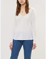 Thumbnail for your product : James Perse Heather V-neck semi-sheer cotton-jersey T-shirt