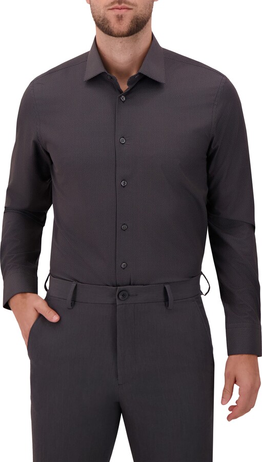 Report Collection Modern Fit Geometric Print 4-Way Stretch Button-Up Shirt