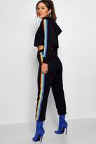 Thumbnail for your product : boohoo Petite Rainbow Trim Jogger
