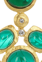 Thumbnail for your product : Kenneth Jay Lane Gold-plated, crystal and resin clip earrings