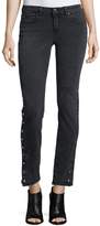 Iro Biba Side-Snap Skinny Jeans, Black