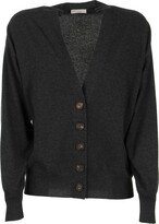 Thumbnail for your product : Brunello Cucinelli Cashmere Cardigan With Shiny Shoulder Bands Lignite