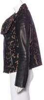 Thumbnail for your product : Diane von Furstenberg Leather Trimmed-Wool Jacket