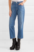 Thumbnail for your product : J Brand Ivy Cropped High-rise Straight-leg Jeans - Mid denim