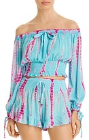 Thumbnail for your product : Surf.Gypsy Tie-Dyed Off-The-Shoulder Top Swim Cover-Up
