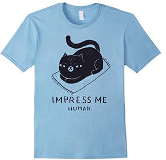 impress me human cat T-shirt unimpressed cat