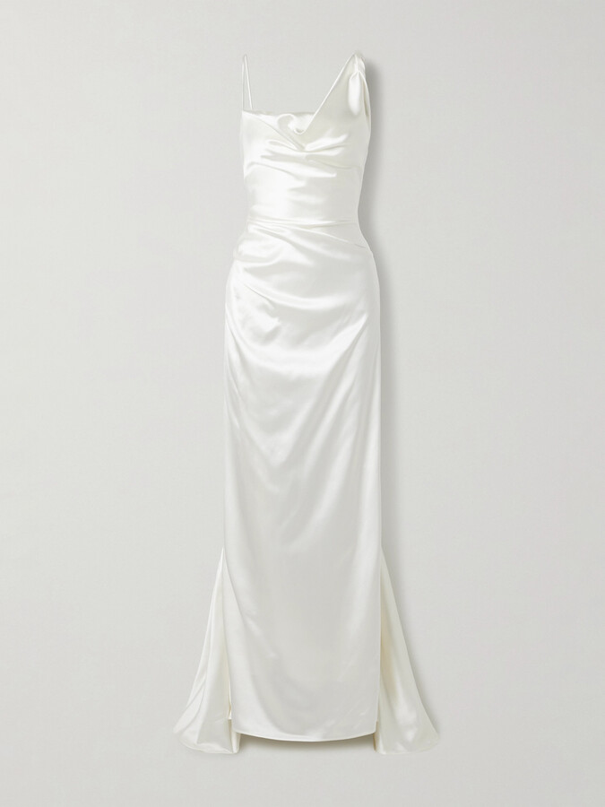 Vivienne Westwood Minerva Draped Silk-satin Gown - Off-white