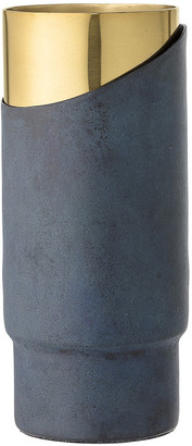 Bloomingville Metal Vase - Blue/Gold - 23cm