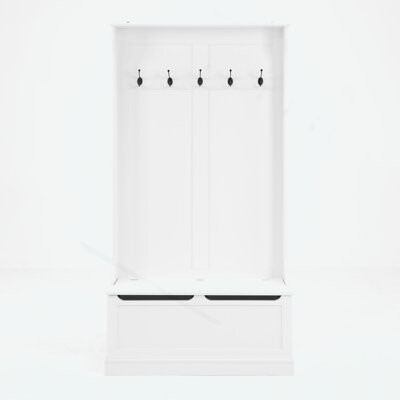 Entryway Bench With Standing Coat Rack, Hall Tree With Shoe Storage Bench, Entryway Organizer With 5 Hooks