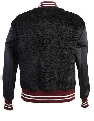 N°21 Wool And Cotton Blend Button Embellished Bomber Jacket