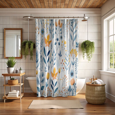 East Urban Home Nostalgic Boho Flowers - 1 Piece Standard Shower Curtain