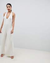 Thumbnail for your product : ASOS Design Halter Neck Jumpsuit In Textured Jersey