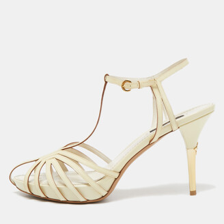 Louis Vuitton Women's 39 White Monogram Citizen Strappy Sandal Heels S27lv97