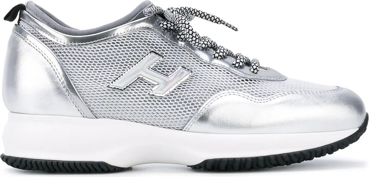 Hogan Metallic Mesh Panel Sneakers