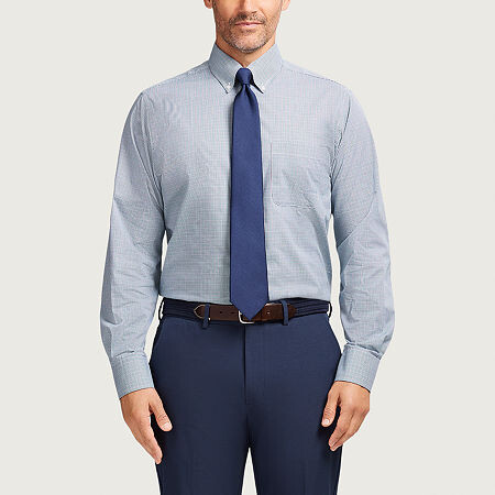 Izod All Over Stretch Mens Easy Care Wrinkle Free Long Sleeve Dress Shirt