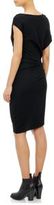 Thumbnail for your product : Helmut Lang Asymmetric-Sleeve Gathered Dress-Black