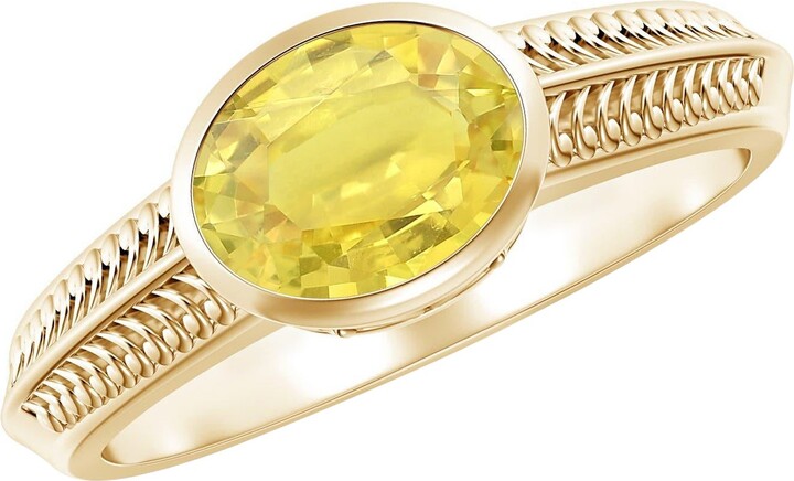 ANGARA INC. Angara Natural Vintage Inspired 1.5 Ct Yellow Sapphire Ring In 14k Solid Gold