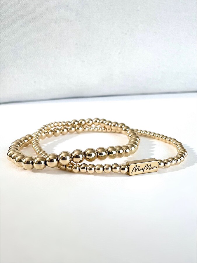 MaeMarie Wraps Heart of Gold Duo Slip On Bracel et, 14K Plated