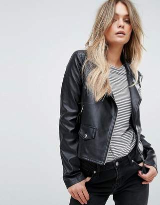 Vero Moda Leather Look Biker Jacket