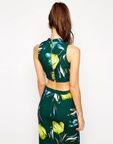 Thumbnail for your product : ASOS Petite Exclusive Co-Ord High Neck Crop Top In Tulip Print