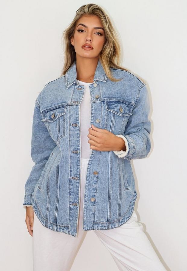 oversized longline denim jacket