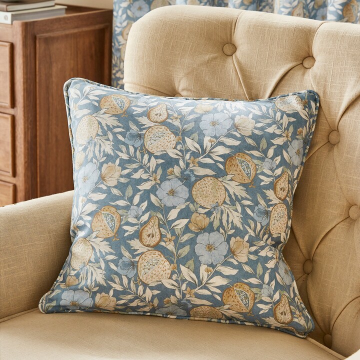 Dunelm Orchard Fruits Square Cushion Blue/Yellow ShopStyle