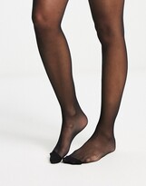 Thumbnail for your product : ASOS DESIGN 30 denier back seam 'love' tights in black