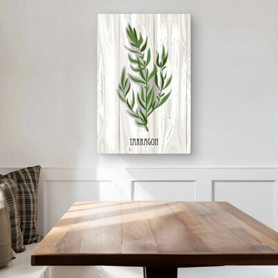 Begin Edition International Inc. Tarragon on Wood - Food Gray Metal Print for Home Decor