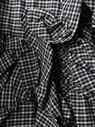 Enfold Ruffle Detail Checkered Shirt