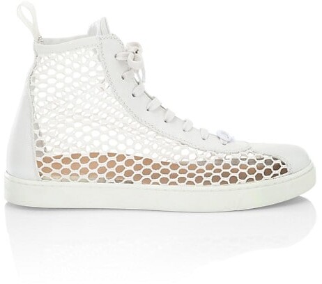 Gianvito Rossi Leather & Mesh High-Top Sneakers - ShopStyle