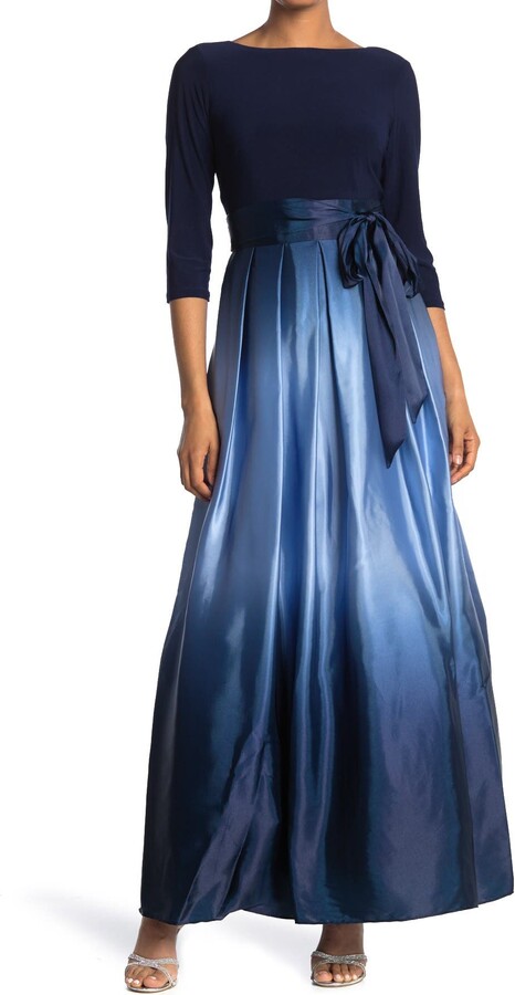 SLNY Tie Waist Ombrè Skirt Gown - ShopStyle Evening Dresses