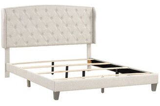 Tufted Headboard Queen The World, Cara Upholstered Charcoal Queen Platform Bed Frame With Square Tufted Headboard