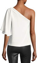 Thumbnail for your product : BA&SH Jules One-Shoulder Ruffle Top, Blanc