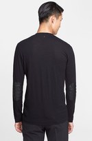 Thumbnail for your product : Neil Barrett Long Sleeve T-Shirt with Leather Elbow Patches