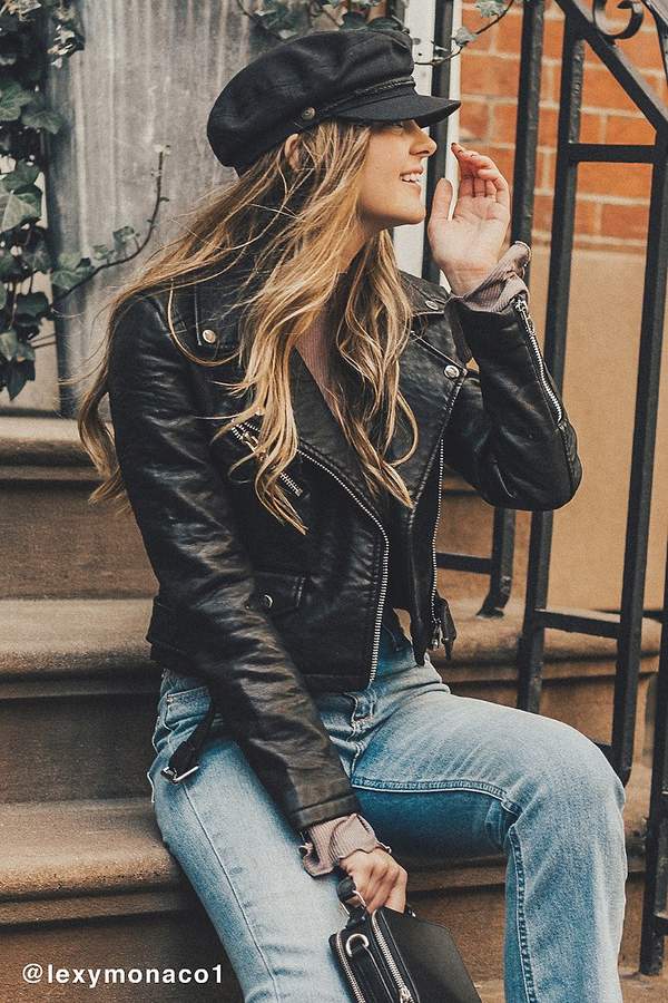 pebbled faux leather jacket