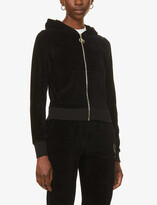 Thumbnail for your product : Odolls Collection Geer logo-embroidered cotton-blend velvet hoody